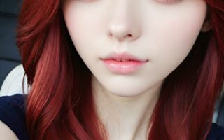 AI girl with red hair wallpaper