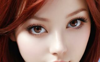 AI girl with red hair wallpaper