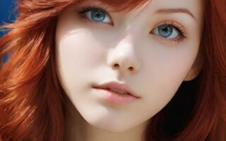AI girl with red hair wallpaper