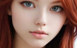 AI girl with red hair wallpaper