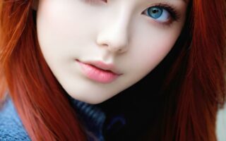 AI girl with red hair wallpaper