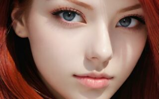 AI girl with red hair wallpaper