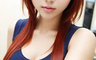 AI girl with red hair wallpaper