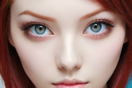 AI girl with red hair wallpaper