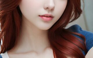 AI girl with red hair wallpaper