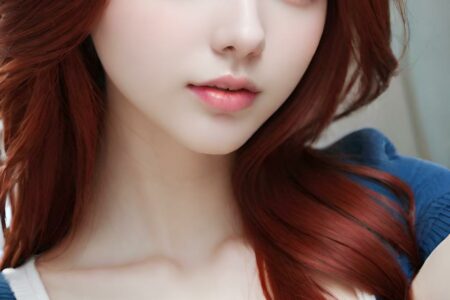 AI girl with red hair wallpaper