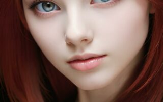 AI girl with red hair wallpaper