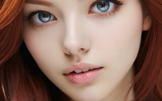AI girl with red hair wallpaper