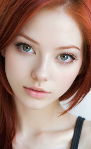 AI girl with red hair wallpaper