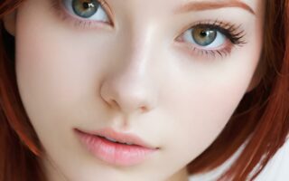AI girl with red hair wallpaper