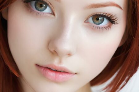 AI girl with red hair wallpaper