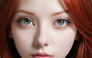 AI girl with red hair wallpaper