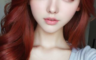 AI girl with red hair wallpaper