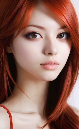 AI girl with red hair wallpaper