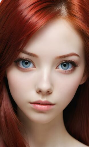 AI girl with red hair wallpaper