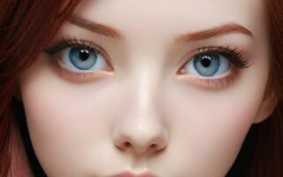 AI girl with red hair wallpaper