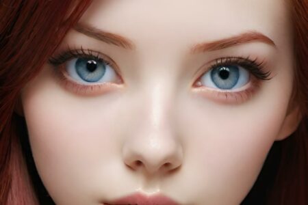 AI girl with red hair wallpaper