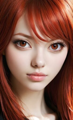 AI girl with red hair wallpaper
