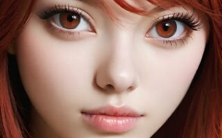 AI girl with red hair wallpaper
