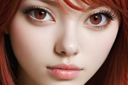 AI girl with red hair wallpaper