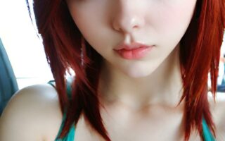 AI girl with red hair wallpaper