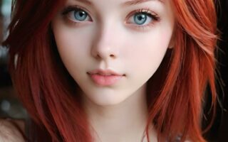 AI girl with red hair wallpaper
