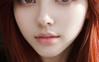 AI girl with red hair wallpaper