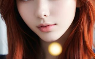AI girl with red hair wallpaper