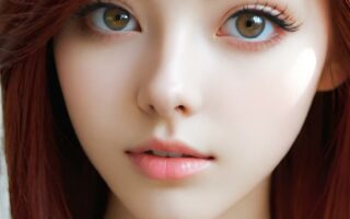 AI girl with red hair wallpaper