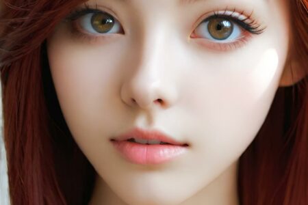 AI girl with red hair wallpaper