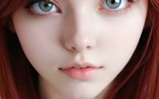 AI girl with red hair wallpaper