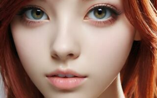 AI girl with red hair wallpaper