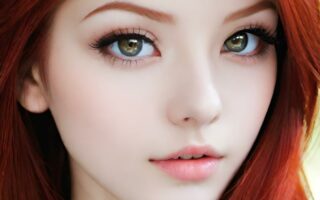 AI girl with red hair wallpaper