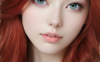 AI girl with red hair wallpaper