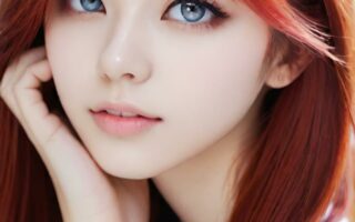 AI girl with red hair wallpaper
