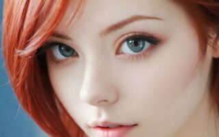 AI girl with red hair wallpaper