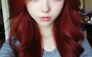 AI girl with red hair wallpaper