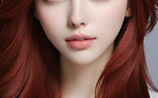 AI girl with red hair wallpaper