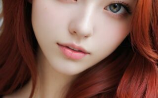 AI girl with red hair wallpaper