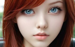 AI girl with red hair wallpaper