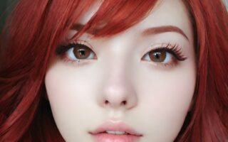 AI girl with red hair wallpaper