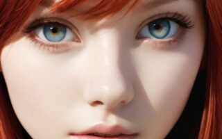AI girl with red hair wallpaper