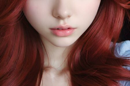 AI girl with red hair wallpaper