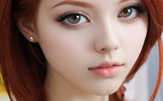 AI girl with red hair wallpaper