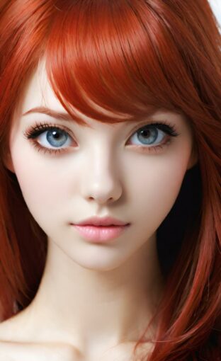 AI girl with red hair wallpaper