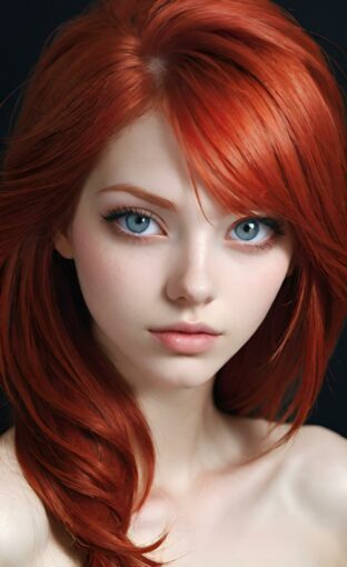 AI girl with red hair wallpaper