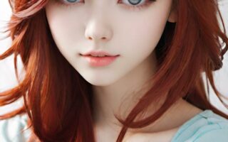 AI girl with red hair wallpaper