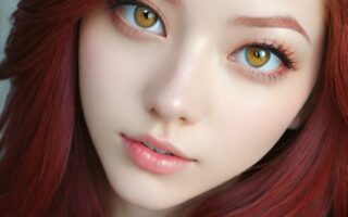AI girl with red hair wallpaper