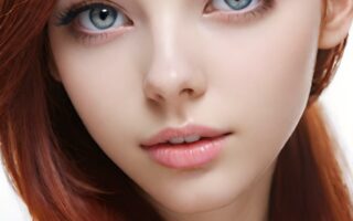 AI girl with red hair wallpaper