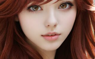 AI girl with red hair wallpaper